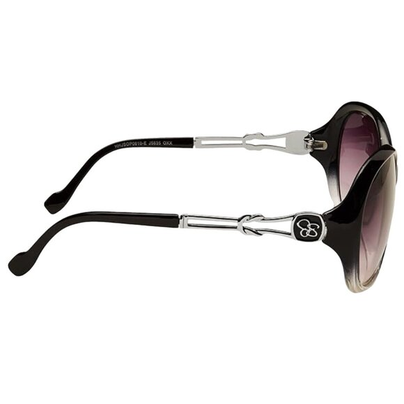 Jessica Simpson Sunglasses Black Crystal Metal Knot Temple Women\'s Oval J5835